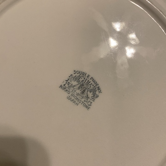 8 Double Phoenix Ironstone Nikko desert‎ Plate Blue Ming Tree Japan chinoiserie - Picture 7 of 11